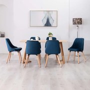 vidaXL Eetkamerstoelen 6 st fluweel blauw