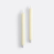 Set van 2 gestreepte wax LED-kaarsen, Caspar