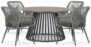 Tuinset Ronde Tuintafel 4 personen 125 cm Aluminium/wicker Taupe  Lifestyle Garden Furniture Advance/Sorrento