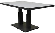 New York lounge-diningtafel 140x85xH49-72 cm in hoogte verstelbaar aluminium antraciet - glass top