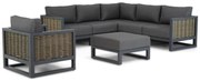 Hoek loungeset 6 personen Aluminium/wicker Grijs  Santika Furniture Santika