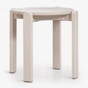 Lage Kruk 45 Cm In Eikenhout Noreli Tapioca Beige - Sklum