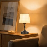 VEVOR Draadloze tafellamp met stoffen kap en ingebouwde oplaadbare batterij van 5200 mAh, kleine bureaulamp, dimbaar (3 standen), tafellamp voor slaapkamer, nachtkastje, zwart