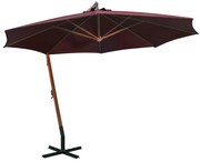 vidaXL Zweefparasol met paal 3,5x2,9 m massief vurenhout bordeauxrood