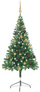 vidaXL Kunstkerstboom met LED's en kerstballen 380 takken 150 cm