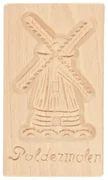 Speculaasplank, poldermolen, beukenhout, 15 x 9 cm