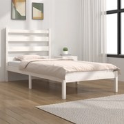 vidaXL Bedframe massief grenenhout wit 75x190 cm 2FT6 Small Single