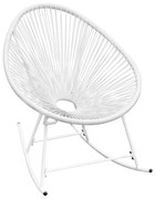 vidaXL Tuinschommelstoel poly rattan wit