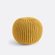 Gevlochten ronde poef Bisho