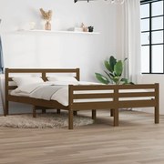 vidaXL Bedframe massief hout honingbruin 120x190 cm 4FT Small Double