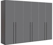 Goossens Kledingkast Easy Storage Ddk, Kledingkast 304 cm breed, 220 cm hoog, 6x glas draaideur