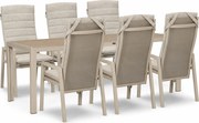 Tuinset 6 personen 210 cm Aluminium Taupe Lifestyle Garden Furniture Vivaro/Creta