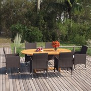 vidaXL 7-delige Tuinset poly rattan bruin