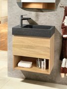 B-Stone Sunray badmeubel eiken met natuurstenen wastafel 55cm