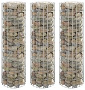 vidaXL Gabion plantenbakken 3 st rond verhoogd Ø30x100 cm staal