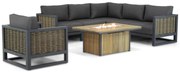 Hoek loungeset 6 personen Aluminium/wicker Grijs  Santika Furniture Santika