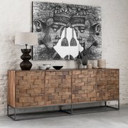 Must Living Blockx Dressoir Teak Mozaiek 210 Cm - 210x45x80cm.