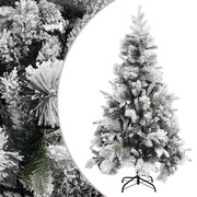 vidaXL Kerstboom met dennenappels en sneeuw 195 cm PVC en PE