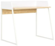 vidaXL Bureau 90x60x88 cm wit en eikenkleurig