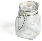 Beugelpotje, glas, vierkant, 100 ml
