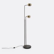 Vloerlamp met 2 armen, glas en metaal, Botello