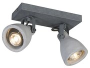 Industriële Spot / Opbouwspot / Plafondspot grijs beton 2-lichts - Creto Modern GU10 Binnenverlichting Lamp