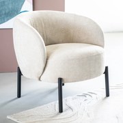 By-Boo Oasis Beige Fauteuil Met Ronde Rugleuning