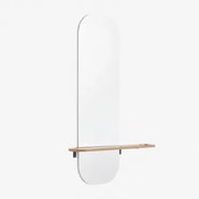 Verique Mdf Haltafel Met Spiegel Natuurlijk Hout - Sklum