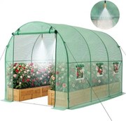 VEVOR Kas 2,93x1,97x1,94 m, Foliekas, Polytunnel met irrigatiesysteem, Stalen frame, PE-hoes, Roldeur met ritssluiting &amp; 6 ramen, Buitenkas
