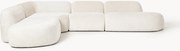 XL modulaire teddy bouclé hoekbank Wolke (4-zits) met chaise longue