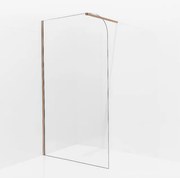 Aqua Vista Inloopdouche - 120x200cm - afgeronde glaswand - helder glas - wandarm - geborsteld koper (Koper) SW1245011/SW876702