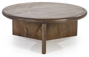 By-Boo Leoti Ronde Salontafel Bruin Hout 80 Cm - 80 X 80cm.