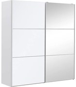 Goossens Kledingkast Easy Storage Sdk, 203 cm breed, 220 cm hoog, 1x 3 paneel glas schuifdeur li en 1x 3 paneel spiegel schuifdeur re