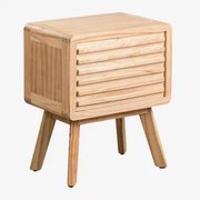 Rectangulaire Nachtkastje 45x30 Cm In Hout Deleyna Bruin – Natuurlijk Hout - Sklum