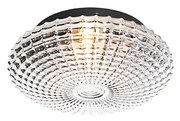 Buitenlamp Klassieke plafondlamp zwart met smoke glas 23 cm IP44 - Nohmi Klassiek / Antiek E27 IP44 Buitenverlichting rond Lamp