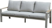 Lola 3-zitsbank aluminium latte zand soft grey kussens