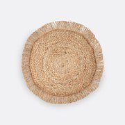 Rond kussen in jute, Ceylan