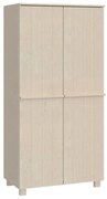 vidaXL Kledingkast 89x50x180 cm massief grenenhout honingbruin