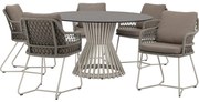 Taranto Pasadena dining tuinset 140xH75 cm 6 delig  sand