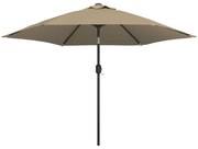 vidaXL Parasol met metalen paal 300 cm taupe