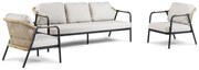 Stoel en Bank Loungeset 5 personen Aluminium/wicker Zwart  Hartman Nice