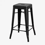 Stapelbare Hoge Kruk Van Staal Lix Matzwart & ↑65 Cm - Sklum