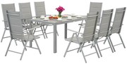Polywood Verona aluminium tuinset voor 8 personen Garden Point lichtgrijs