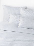 Gewassen linnen dekbedovertrek Rinna met fijne strepen