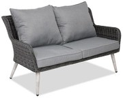 Tweezitsbank van kunststof rotan voor terras Bilbao Garden Point antraciet