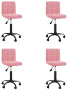 vidaXL Eetkamerstoelen draaibaar 4 st fluweel roze