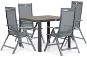 Tuinset 4 personen 92 cm Aluminium/textileen Grijs Hartman Aruba/Young