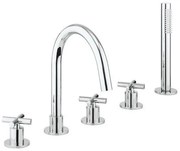 Crosswater MPRO Crosshead badrandkraan 5 gats met handdouche chroom PRC450DC