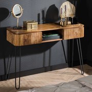 Houten Sidetable Met Ribbels - 110 X 40cm.