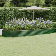 vidaXL Plantenbak 373x140x36 cm gepoedercoat staal groen